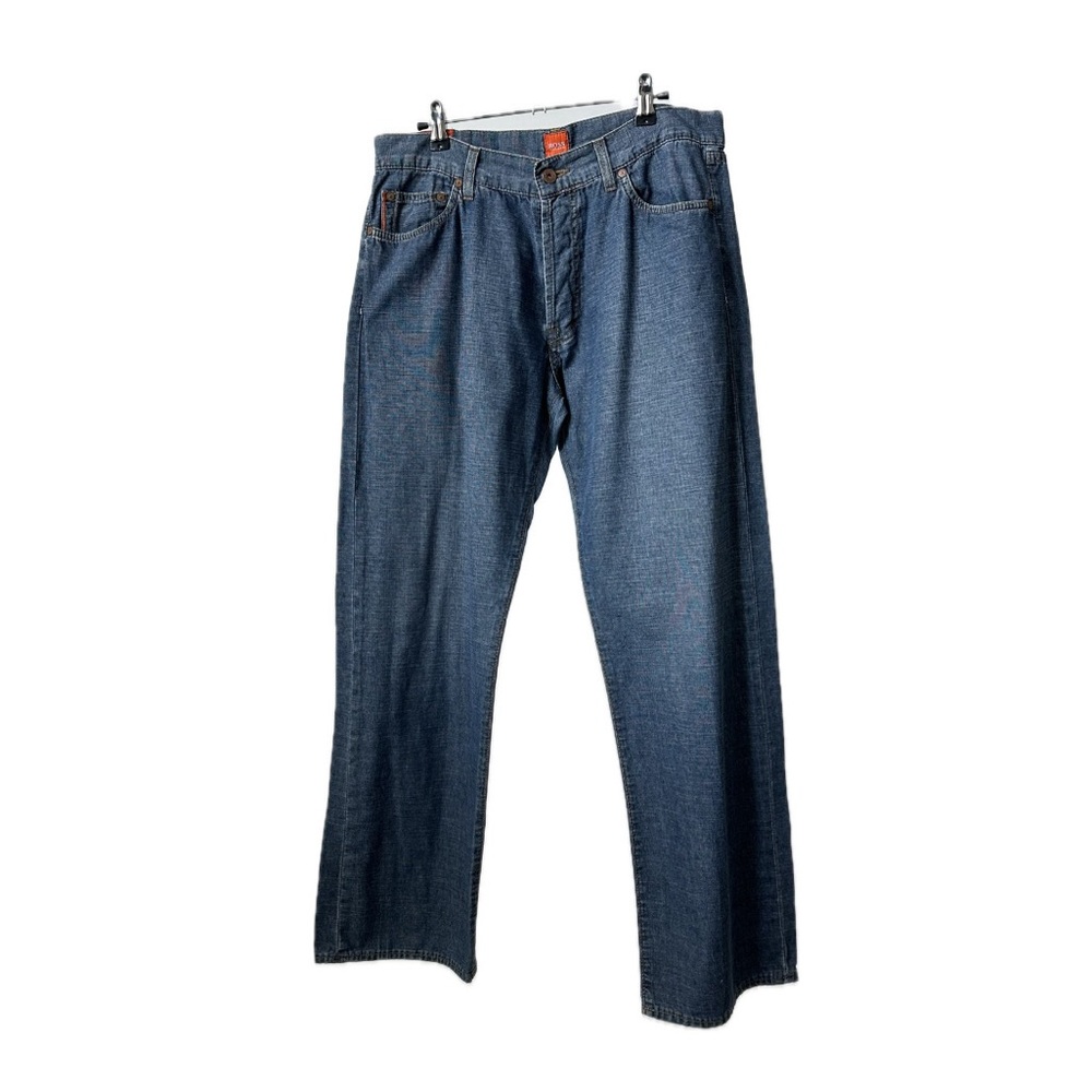 HUGO BOSS Vintage Blue Denim Jeans Relaxed Straight Leg W35 L32~MSRP $198!